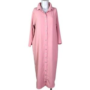 WUKOGALS PINK OVERSIZED BUTTON UP DRESS